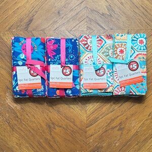 Colorful Floral and Geometric Fat Quarters Cotton Fabric (18”x21”) Bundle